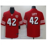 Men's San Francisco 49ers #42 Ronnie Lott Red 2021 75th Anniversary Vapor Untouchable Stitched Limited Jersey