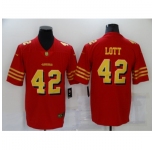 Men's San Francisco 49ers #42 Ronnie Lott Red Gold Untouchable Limited Jersey