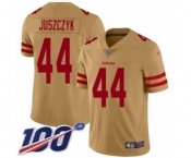 Men's San Francisco 49ers #44 Kyle Juszczyk Limited Gold Inverted Legend 100th Season Football Jersey