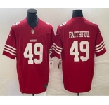 Men's San Francisco 49ers #49 Faithful Red 2023 FUSE Vapor Limited Stitched Jersey