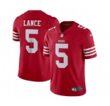 Men's San Francisco 49ers #5 Trey Lance 2022 New Scarlet Vapor Untouchable Limited Stitched Football Jersey