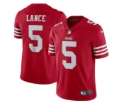 Men's San Francisco 49ers #5 Trey Lance 2022 New Scarlet Vapor Untouchable Limited Stitched Football Jersey