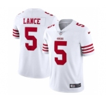 Men's San Francisco 49ers #5 Trey Lance 2022 New White Vapor Untouchable Stitched Jersey