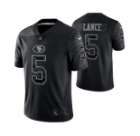 Men's San Francisco 49ers #5 Trey Lance Black Reflective Limited Stitched Football Jersey