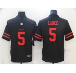 Men's San Francisco 49ers #5 Trey Lance Black Retro 2021 Vapor Untouchable Limited Player Football Jersey