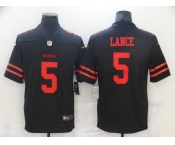 Men's San Francisco 49ers #5 Trey Lance Black Retro 2021 Vapor Untouchable Limited Player Football Jersey
