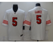 Men's San Francisco 49ers #5 Trey Lance White Retro 2021 Vapor Untouchable Limited Player Football Jersey