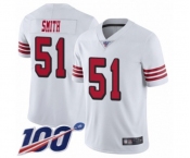 Men's San Francisco 49ers #51 Malcolm Smith Limited White Rush Vapor Untouchable 100th Season Football Jersey