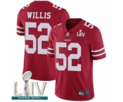 Men's San Francisco 49ers #52 Patrick Willis Red Team Color Vapor Untouchable Limited Player Super Bowl LIV Bound Football Jersey