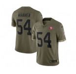 Men's San Francisco 49ers #54 Fred Warner 2022 Olive Salute To Service Limited Stitched Jersey