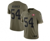 Men's San Francisco 49ers #54 Fred Warner 2022 Olive Salute To Service Limited Stitched Jersey