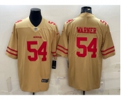 Men's San Francisco 49ers #54 Fred Warner Gold NEW 2022 Inverted Legend Stitched NFL Nike Limited Jersey