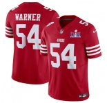 Men's San Francisco 49ers #54 Fred Warner Red 2024 F.U.S.E. Super Bowl LVIII Patch Vapor Untouchable Limited Football Stitched Jersey