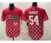 Men's San Francisco 49ers #54 Fred Warner Red Limited Stitched Baseball Jersey