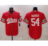 Men's San Francisco 49ers #54 Fred Warner Red Mexico Cool Base Stitched Baseball Jersey