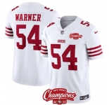 Men's San Francisco 49ers #54 Fred Warner White 2023 F.U.S.E. NFC West Champions Patch Football Stitched Jersey