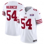 Men's San Francisco 49ers #54 Fred Warner White 2024 F.U.S.E. Super Bowl LVIII Patch Vapor Untouchable Limited Football Stitched Jersey