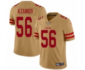 Men's San Francisco 49ers #56 Kwon Alexander Limited Gold Inverted Legend Football Jersey