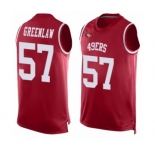 Men's San Francisco 49ers #57 Dre Greenlaw Limited Red Player Name & Number Tank Top Football Jersey