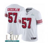 Men's San Francisco 49ers #57 Dre Greenlaw Limited White Rush Vapor Untouchable Super Bowl LIV Bound Football Jersey