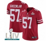 Men's San Francisco 49ers #57 Dre Greenlaw Red Team Color Vapor Untouchable Limited Player Super Bowl LIV Bound Football Jersey