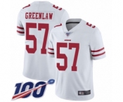 Men's San Francisco 49ers #57 Dre Greenlaw White Vapor Untouchable Limited Player 100th Season Football Jersey
