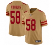 Men's San Francisco 49ers #58 Weston Richburg Limited Gold Inverted Legend Football Jersey