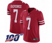Men's San Francisco 49ers #7 Colin Kaepernick Red Team Color Vapor Untouchable Limited Player 100th Season Football Jersey