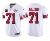 Men's San Francisco 49ers #71 Trent Williams White 75th Anniversary With C Patch Vapor Untouchable Limited Stitched Football Jersey