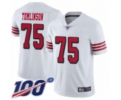 Men's San Francisco 49ers #75 Laken Tomlinson Limited White Rush Vapor Untouchable 100th Season Football Jersey