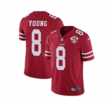 Men's San Francisco 49ers #8 Steve Young Red 2021 75th Anniversary Vapor Untouchable Limited Stitched Football Jersey
