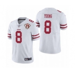 Men's San Francisco 49ers #8 Steve Young White 2021 75th Anniversary Vapor Untouchable Limited Stitched Football Jersey
