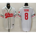 Men's San Francisco 49ers #8 Steve Young White Mexico Cool Base Stitched Baseball Jersey