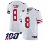 Men's San Francisco 49ers #8 Steve Young White Vapor Untouchable Limited Player 100th Season Football Jersey