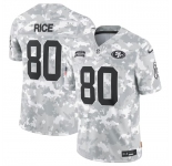 Men's San Francisco 49ers #80 Jerry Rice 2024 Arctic Camo Salute To Service Limited Stitched Football Jersey