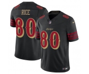 Men's San Francisco 49ers #80 Jerry Rice Black 2025 F.U.S.E. “Rivalries” Vapor Limited Football Stitched Jersey