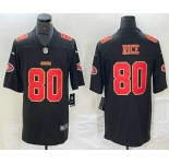 Men's San Francisco 49ers #80 Jerry Rice Black Red Fashion Vapor Limited Stitched Jersey
