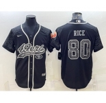 Men's San Francisco 49ers #80 Jerry Rice Black Reflective Limited Stitched Football Jersey