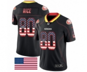 Men's San Francisco 49ers #80 Jerry Rice Limited Black Rush USA Flag Football Jersey