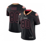 Men's San Francisco 49ers #80 Jerry Rice Limited Lights Out Black Rush Football Jersey