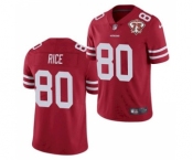 Men's San Francisco 49ers #80 Jerry Rice Red 2021 75th Anniversary Vapor Untouchable Limited Stitched Football Jersey