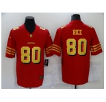 Men's San Francisco 49ers #80 Jerry Rice Red Gold Untouchable Limited Jersey