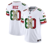 Men's San Francisco 49ers #80 Jerry Rice White 2025 F.U.S.E. Mexico Vapor Limited Football Stitched Jersey