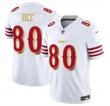 Men's San Francisco 49ers #80 Jerry Rice White Gold 2025 F.U.S.E. “Rivalries” Vapor Limited Football Stitched Jersey