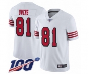 Men's San Francisco 49ers #81 Terrell Owens Limited White Rush Vapor Untouchable 100th Season Football Jersey