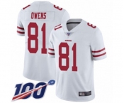 Men's San Francisco 49ers #81 Terrell Owens White Vapor Untouchable Limited Player 100th Season Football Jersey