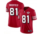 Men's San Francisco 49ers  #81 Trent sherfield Nike Scarlet 75th Anniversary Alternate Vapor Limited Jersey