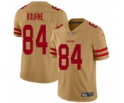 Men's San Francisco 49ers #84 Kendrick Bourne Limited Gold Inverted Legend Football Jersey