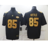 Men's San Francisco 49ers #85 George Kittle 2020 Black Leopard Print Fashion Limited Stitched Jersey