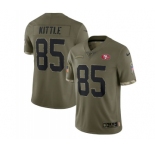 Men's San Francisco 49ers #85 George Kittle 2022 Olive Salute To Service Limited Stitched Jersey